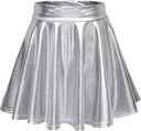 Women's Glossy Sheath Dress with Flared Hem