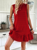 Textured Ruffled Hem Women's Dress