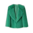 Chic Faux Fur Blazer with Trendy Collar