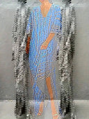 Chic V-Neck Kaftan Dress for Women