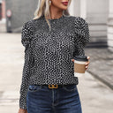 Chic Puffed Sleeve Blouse with Stylish Polka Dots