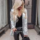 Stylish Sequin-Trimmed Blazer Jacket for Women