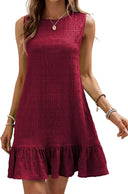 Ruffle Hem Summer Dress for Women – Textured Fabric Delight
