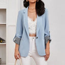 Chic Contrast Detail Women's Blazer Jacket