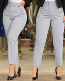 Chic High-Waisted Trousers with Pleated Design