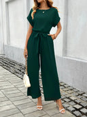Chic Women's Wide-Leg Jumpsuit with Waist Knot