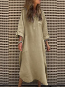 Women's Stylish Midi Dress with Pockets and Chic Side Slits