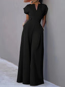 Chic Wide-Leg Jumpsuit with Convenient Pockets for Women