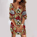 V-Neck Women's Playful Camouflage Dress