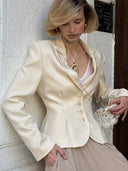 Chic Women's Blazer with Sophisticated Button Accents
