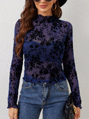 Floral Lace Long Sleeve Women's Top