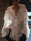 Chic Ruffled Women's Blouse