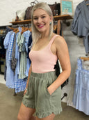 Chic Women's Ruffle Detail Shorts with Pockets
