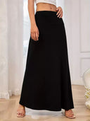 High-Waisted Maxi Skirt in Stretchy Fabric for Women