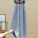 High-Waist Wide Leg Jeans with Elastic Band