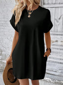 Chic Women's T-Shirt Dress with Pockets