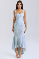 Chic Maxi Dress with Ruffled Accents and Flattering Silhouette