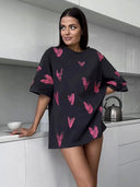 Chic Women's Heart Design T-Shirt
