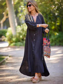 Stylish Women's Maxi Dress with Button Detail