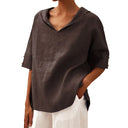 Floral Print Women's Blouse with Modern Collar