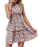 Chic Women's High Collar Tiered Dress