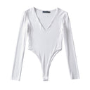 Chic Long Sleeve Deep V-Neck Bodysuit for Women