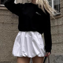 Women's Checkered Skirt with Elastic Waist and Side Pockets