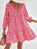 Boho-Style Summer Dress with Flowing Design and Ruffle Accents