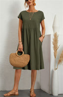 Chic Linen Dress with Pockets for Women