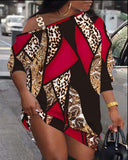 Trendy Women's Asymmetrical Dress with Stylish Graphic and One Shoulder Accent