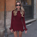 Chic Women's Sheath Dress with Fringed Hem