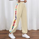 Colorful Floral Women's Pants with Elastic Waist