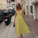 Stylish Women's A-Line Maxi Dress with Square Neck