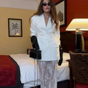 Asymmetrical Blazer with Decorative Collar for Women