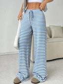 Women's Wide-Cut Relax Pants with Adjustable Drawstring