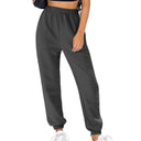 Textured Fabric Women's Pants with Elastic Waist