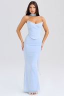 Off-Shoulder Maxi Dress with Chic Draping for Women