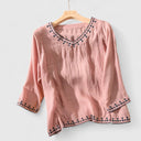 Taysia | Chic V-Neck Blouse for Any Occasion