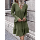 V-Neck Bell Sleeve Dress for Women