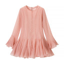 Chic Women's Fringe Ruffle Hem Dress