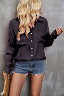Chic Women's Blouse with Pockets in Airy Fabric