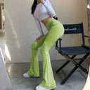 Women's High-Waist Ribbed Flared Leggings