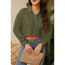 Chic Women's Cropped Blouse with Classic Collar