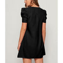 Chic A-Line Mini Dress with Puff Sleeves