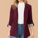 Chic Contrast Detail Women's Blazer Jacket