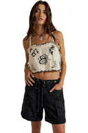 Chic Lace Top with Playful Ruffle Design