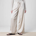Chic High-Waisted Satin Trousers with Tie Belt