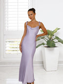 Chic Satin Maxi Dress with Adjustable Straps for Women