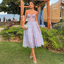 Lace Corset Midi Dress for Special Occasions