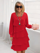 Stylish Cerulean Layered Dress for Women